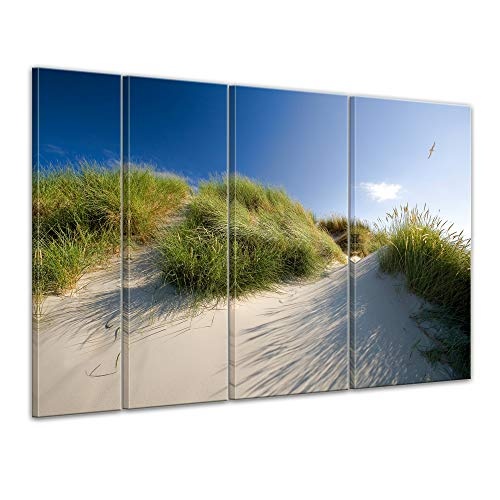 Keilrahmenbild Dünengräser - Bild auf Leinwand - 180x120 cm LeinKeilrahmenbilder Urlaub, Sonne & Meer Nordsee Dünen mit Strandgräsern - Idylle - Erholung