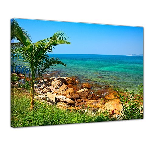 Keilrahmenbild - Seychellen II - Bild auf Leinwand 120 x 90 cm - Leinwandbilder - Bilder als Leinwanddruck - Urlaub, Sonne & Meer - indischer Ozean - Urlaub in der Südsee