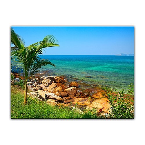 Keilrahmenbild - Seychellen II - Bild auf Leinwand 120 x 90 cm - Leinwandbilder - Bilder als Leinwanddruck - Urlaub, Sonne & Meer - indischer Ozean - Urlaub in der Südsee