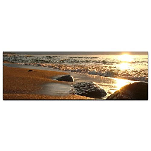 Keilrahmenbild - Goldener Strand - Bild auf Leinwand -...