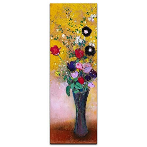 Keilrahmenbild Odilon Redon Blumen - 40x120cm hochkant - Leinwandbild Bild auf Leinwand Gemälde