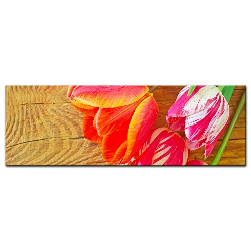 Keilrahmenbild - Tulpen - Bild auf Leinwand - 160x50 cm...