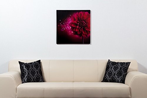 Wandbild Fotodruck Keilrahmen Bild Blume pink Dahlie Floral futuristisch 60x60cm