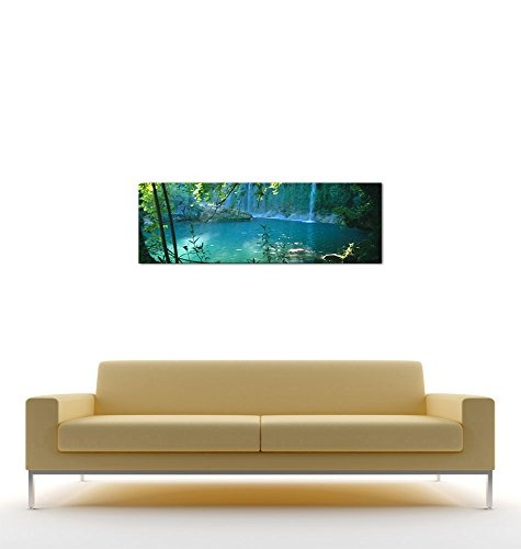 Keilrahmenbild - Kursunlu Wasserfälle - Türkei - Bild auf Leinwand - 120 x 40 cm - Leinwandbilder - Bilder als Leinwanddruck - Landschaften - Natur - Dschungel - Wasserfall im Wald