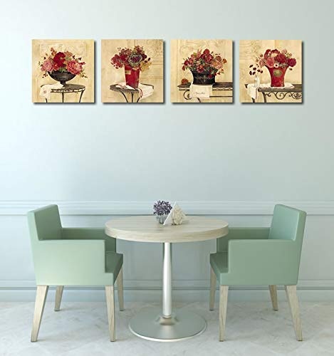 Keilrahmen-Bild - Kathryn White: Linen and Roses 50 x 50 cm Leinwand Blumen Shabby Chic