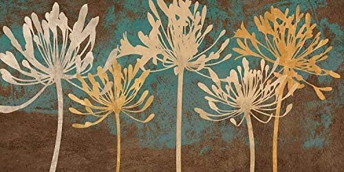 Rahmen-Kunst Keilrahmen-Bild – Erin Lange: Five Friends Leinwandbild Blumen Blüten abstrakt modern Landhaus