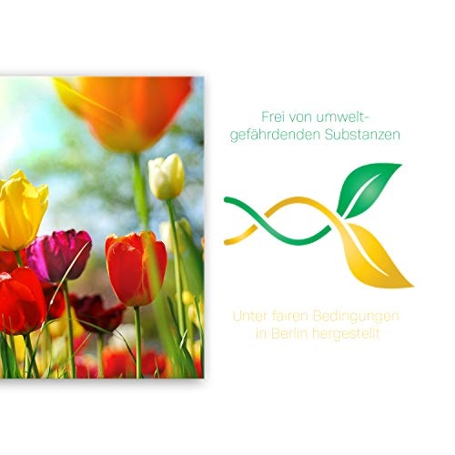 ge Bildet® hochwertiges Leinwandbild - Frühlings Tulpen - 100 x 70 cm einteilig 1311