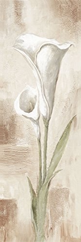 Artland Qualitätsbilder I Bild auf Leinwand Leinwandbilder Wandbilder 40 x 120 cm Botanik Blumen Calla Malerei Creme A1OH Calla braun I