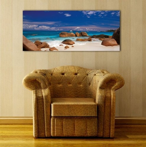 Leinwandbild Panorama Nr. 71 Meerblick 100x40cm, Keilrahmenbild, Bild auf Leinwand, Kunstdruck Strand Meer Urlaub