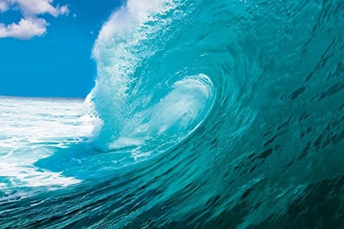 1art1 55220 Das Meer - Die Perfekte Welle Leinwandbild Auf Keilrahmen 120 x 80 cm