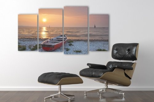 Leinwandbild Meer mit Boot LW118 Wandbild, Bild auf...