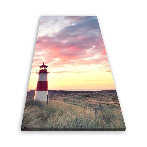ge Bildet® hochwertiges Leinwandbild XXL - Leuchtturm auf Sylt - 150 x 70 cm mehrteilig (5 teilig) 1286