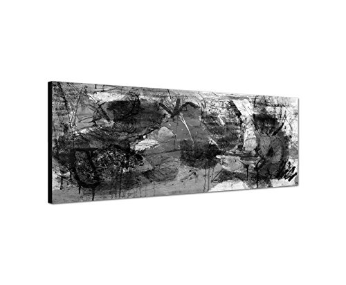 Augenblicke Wandbilder Keilrahmenbild Panoramabild SCHWARZ/Weiss 150x50cm Gemälde abstrakt Kunstwerk