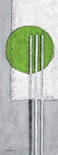 Keilrahmen-Bild - K. Kostolny: Green Emotion 30 x 80 cm Leinwandbild geometrisches abstraktes Motiv in grün grau modern