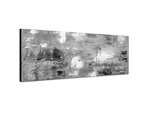 Augenblicke Wandbilder Keilrahmenbild Panoramabild SCHWARZ/Weiss 150x50cm Kunstmalerei braun grau abstrakt