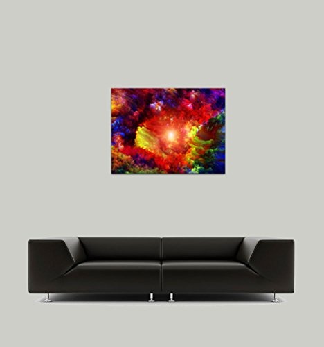 Keilrahmenbild - Abstrakte Kunst LIV - Bild auf Leinwand - 120x90 cm einteilig - Leinwandbilder - Abstrakt - Knall - Bunte Farbwolken