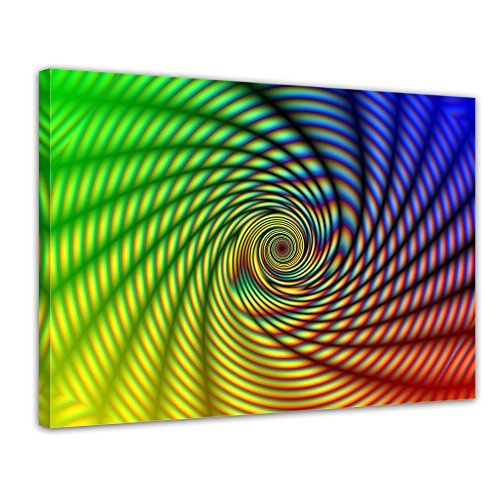 Keilrahmenbild - Regenbogenspirale abstrakt - Bild auf Leinwand - 120x90 cm - Leinwandbilder - Urban & Graphic - Hypnose - Trance - Rotation