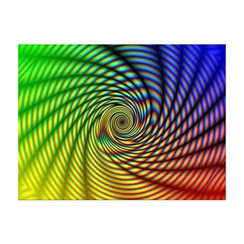 Keilrahmenbild - Regenbogenspirale abstrakt - Bild auf Leinwand - 120x90 cm - Leinwandbilder - Urban & Graphic - Hypnose - Trance - Rotation