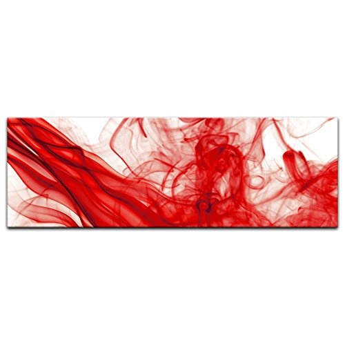 Keilrahmenbild - Rauch Abstrakt - Bild auf Leinwand - 160 x 50 cm - Leinwandbilder - Bilder als Leinwanddruck - Kunst & Life Style - roter Qualm