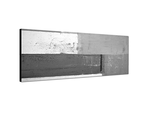 Augenblicke Wandbilder Keilrahmenbild Panoramabild SCHWARZ/Weiss 150x50cm Kunstmalerei abstrakt grau