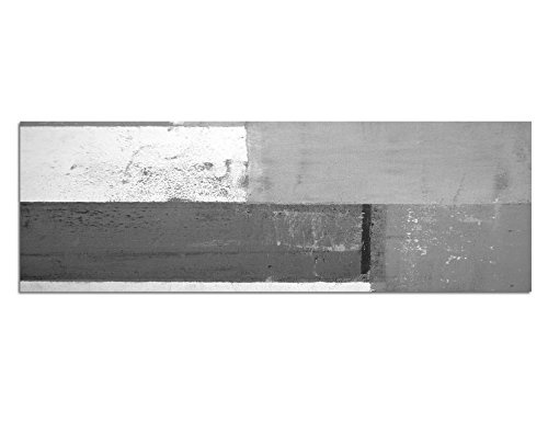 Augenblicke Wandbilder Keilrahmenbild Panoramabild SCHWARZ/Weiss 150x50cm Kunstmalerei abstrakt grau