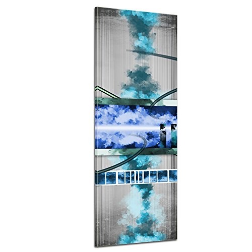 Keilrahmenbild - Abstrakte Kunst Volcan II - blau - Bild auf Leinwand - 50x160cm - Leinwandbilder - Urban & Graphic - Formen - grafisch - digital - modern
