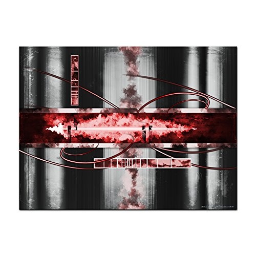 Keilrahmenbild - Abstrakte Kunst Volcan II - rot - Bild auf Leinwand - 120x90 cm - 1teilig - Leinwandbilder - Urban & Graphic - Formen - grafisch - digital - modern