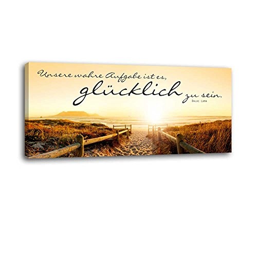 Dalinda XXL-Wandbild Leinwandbild mit Spruch Unsere Wahre Aufgabe. 100x40cm Wanddekoration Keilrahmenbild Kunstdruck Wandbild Panorama Leinwandbild LS007