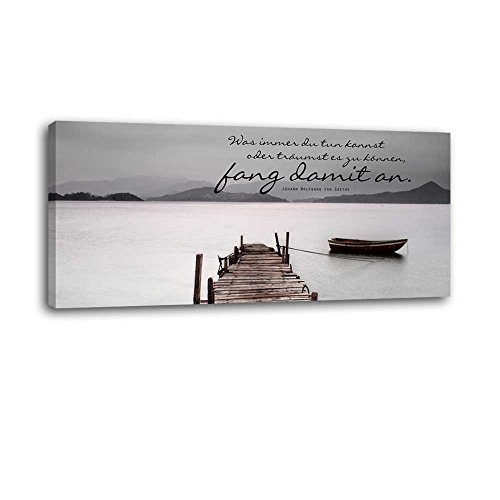 Dalinda® XXL-Wandbild Leinwandbild mit Spruch Was immer du tun kannst... 100x40cm Wanddekoration Keilrahmenbild Kunstdruck Wandbild Panorama Leinwandbild LS006