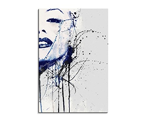 Paul Sinus Art Marilyn-Monroe-IV_90x60cm Keilrahmenbild Kunstbild Aquarell Art Wandbild auf Leinwand fertig gerahmt Original Unikat