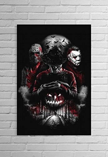 Uglyshirt89 Nightmare Gang Premium Leinwand | Keilrahmen Bild Gemälde Wandbild (Schwarz, 90 x 60 cm)