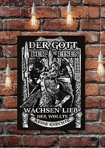 Uglyshirt89 Unser Gott Odin Premium Leinwand | Keilrahmen Bild Gemälde Wandbild Wikinger Walhalla Vikings Asgard Thor (90 x 60 cm)