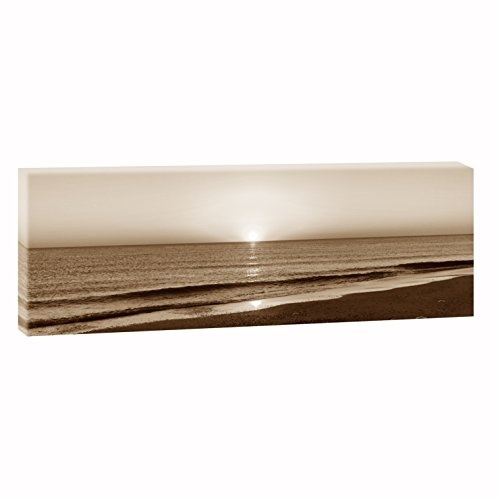Sundowner 2 | Panoramabild im XXL Format | Poster | Wandbild | Fotografie | Trendiger Kunstdruck auf Leinwand (150 cm x 50 cm | Querformat, Sepia)