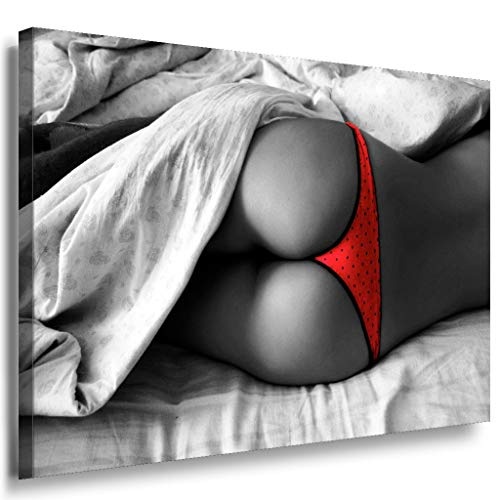 Sexuelle Frau im Bett Leinwandbild LaraArt Bilder Mehrfarbig Wandbild 70 x 50 cm