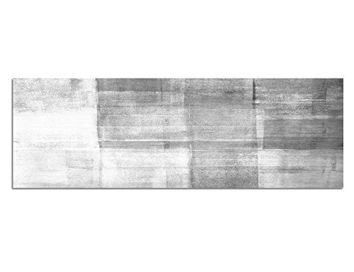 Keilrahmenbild Panoramabild SCHWARZ / WEISS 150x50cm Malerei Kunst abstrakt grau