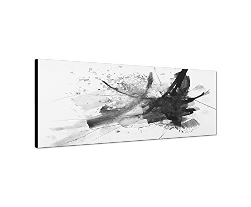 Augenblicke Wandbilder Keilrahmenbild Panoramabild SCHWARZ/Weiss 150x50cm Malerei schwarz abstrakt