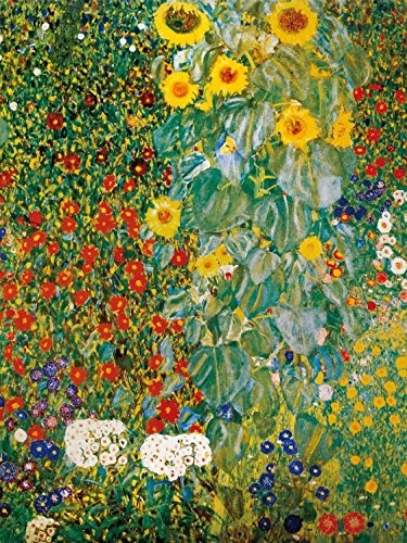 1art1 60770 Gustav Klimt - Bauerngarten Mit Sonnenblumen, 1905-06 Poster Leinwandbild Auf Keilrahmen 80 x 60 cm