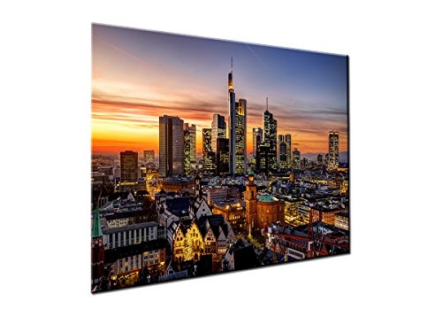 PB Art - Stadtlandschaft Frankfurt am Main 80 x 120 cm Kunstdruck Leinwandbild Keilrahmenbild Wandgestaltung Wandbilder - Beste Qualität, handgefertigt in Deutschland!