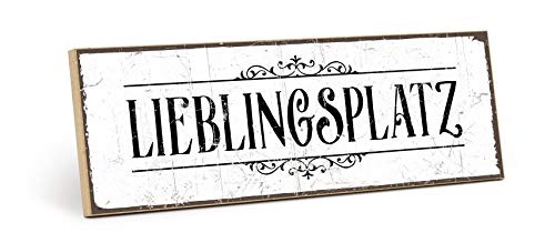 TypeStoff Holzschild mit Spruch – LIEBLINGSPLATZ...