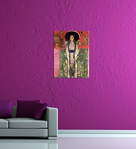 Keilrahmenbild Gustav Klimt Portrait der Adele Bloch-Bauer - 90x120cm hochkant - Alte Meister Berühmte Gemälde Leinwandbild Kunstdruck Bild auf Leinwand