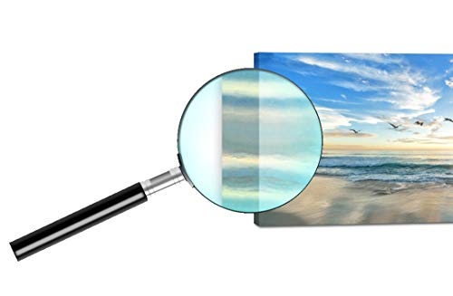 Topquadro XXL Wandbild, Leinwandbild 100x50cm, Meer bei Sonnenuntergang, Möwen Wellen und Strand - Panoramabild Keilrahmenbild, Bild auf Leinwand - Einteilig, Fertig zum Aufhängen