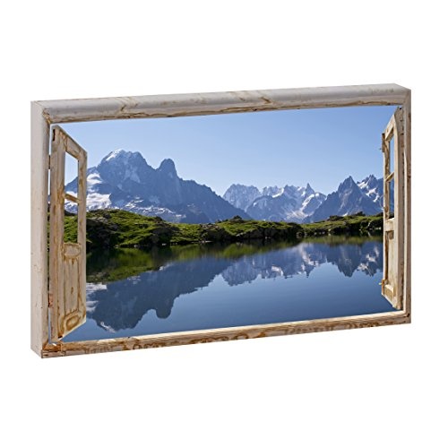 Fensterblick - Mont Blanc | Panoramabild im XXL Format |...