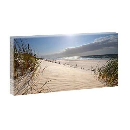 Stranddünen 3 | Panoramabild im XXL Format | Kunstdruck auf Leinwand | Wandbild | Poster | Fotografie | Verschiedene Formate und Farben (40 cm x 80 cm, Farbig)