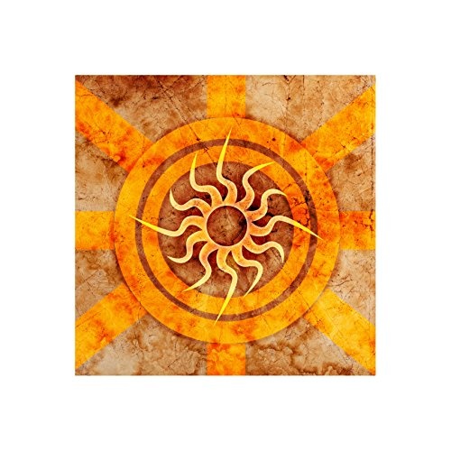 Mandala - Sonne| Trendiger Kunstdruck auf Leinwand | Verschiedene Größen (80 cm x 80 cm)