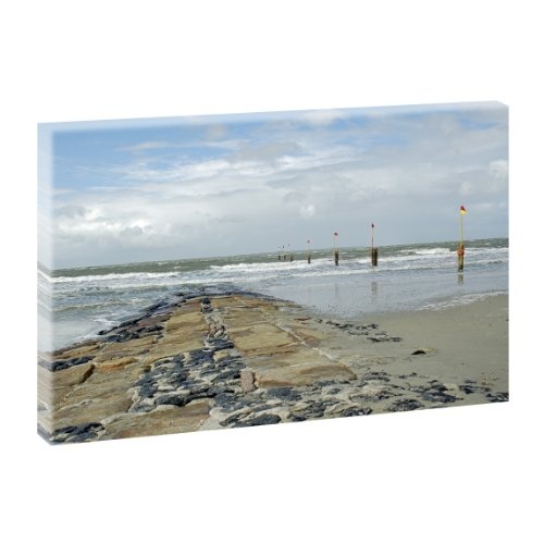 Kunstdruck auf Leinwand - Norderneyer Strand - 100cm x 65cm