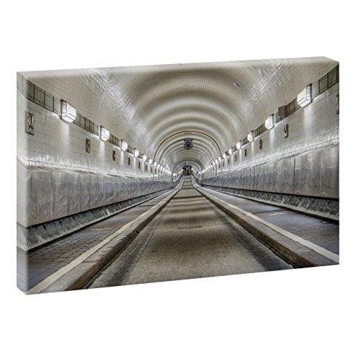 Hamburg - Alter Elbtunnel | V1720518 | Bilder auf Leinwand | Wandbild im XXL Format | Kunstdruck in 120 cm x 80 cm | Bild HH Hansestadt Kai Hafen Abstrakt Tunnel Hanse Elbe