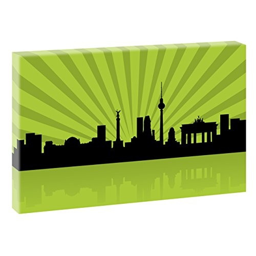 Skyline - Berlin | V1720205 | Bilder auf Leinwand | Wandbild im XXL Format | Kunstdruck in 120 cm x 80 cm | Bild Hauptstadt BRD Abstrakt Panorama