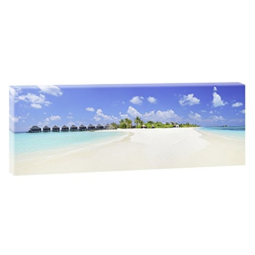 Malediven 2 | Panoramabild im XXL Format | Trendiger Kunstdruck auf Leinwand | 150 cm x 50 cm
