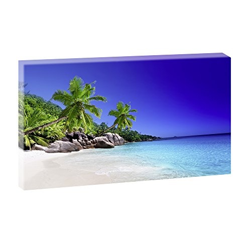 Praslin Island-Seychellen | Trendiger Kunstdruck auf Leinwand | XXL Format | 135 cm x 80 cm