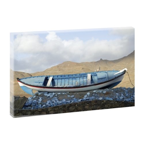 Strandboot | Panoramabild im XXL Format | Poster | Wandbild | Fotografie | Trendiger Kunstdruck auf Leinwand | Verschiedene Farben und Größen (100 cm x 65 cm, Farbig)